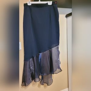 Navy Asymmetrical Skirt Made in Italy
